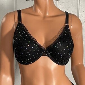 Smart & Sexy Women's Black Full Coverage  Lace  Bra Sz 38D
